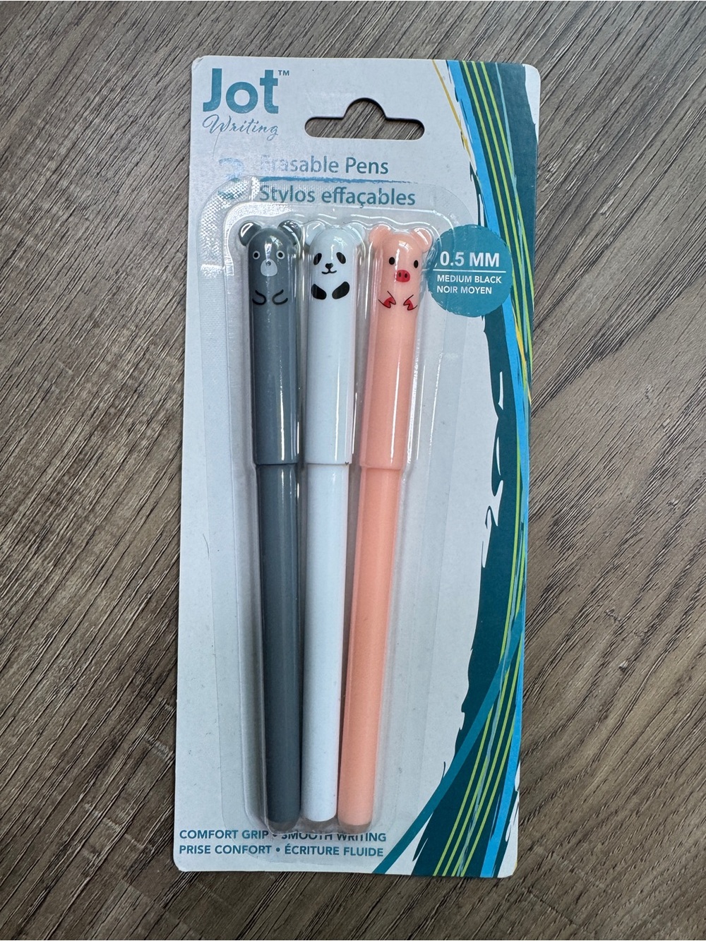 Jot Writing 3-Pack Erasable Pens - Gray, White, Peach - Medium, Black Ink - Picture 2 of 4